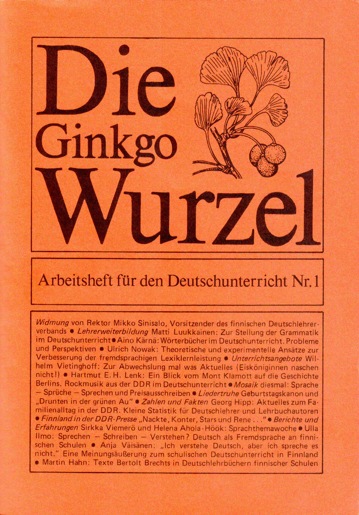 Titelseite der Ginkgo-Wurzel Nr. 1